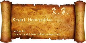 Krahl Henrietta névjegykártya
